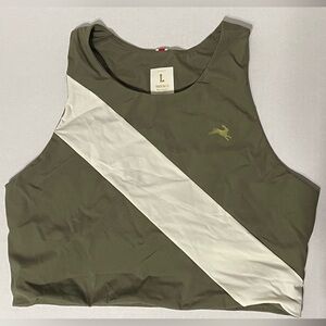 Tracksmith Bell Lap Top - Women’s Large - Olive/Ivory - EUC